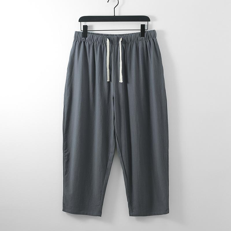 Men's Spring Summer Breathable Nine Quarter Pants Loose Large Size Leisure