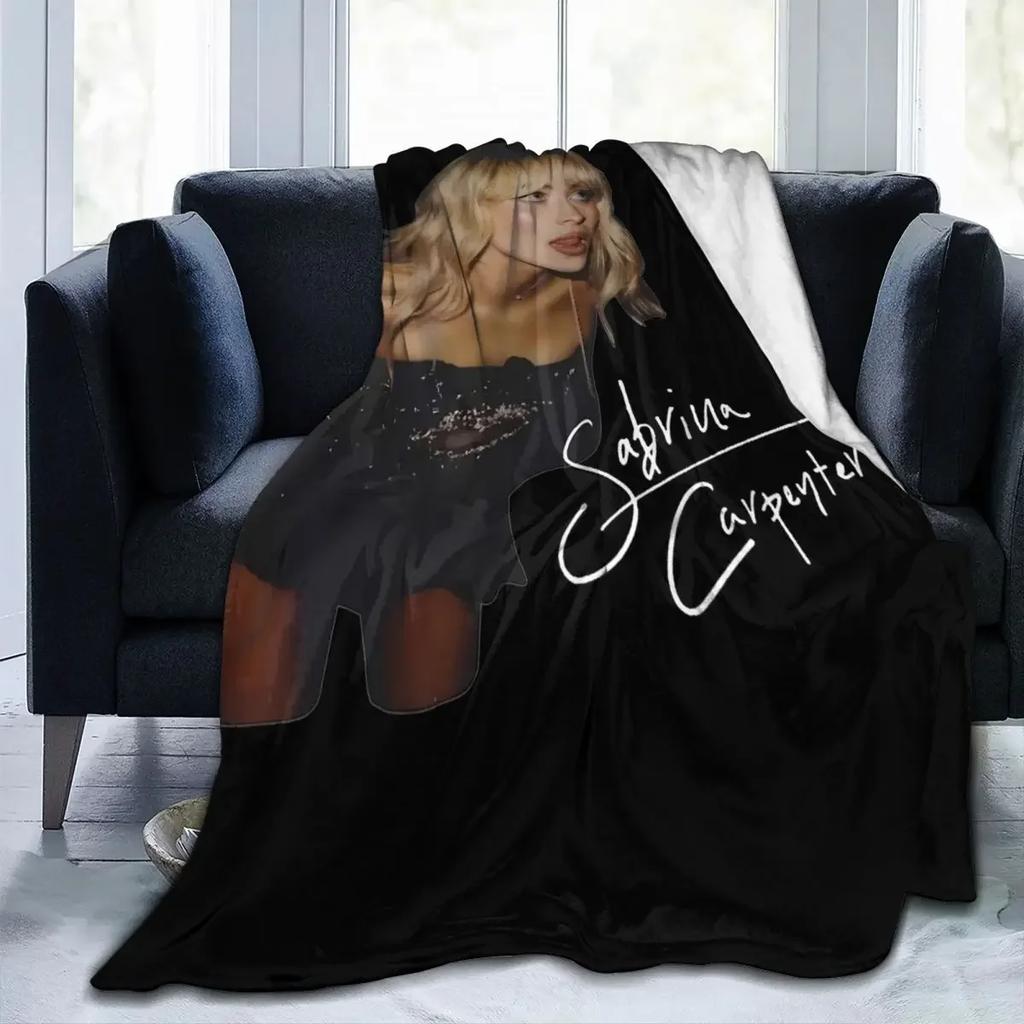 Gemütliche Sabrina Carpenter Eras Tour Decke Merch Bett Dekorative Espresso Album Überwurfdecken Weiches Flanell für Auto