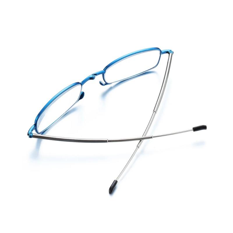 Fashion MINI Reading Glasses Men Women Folding Small Frame Black Metal Glasses With Original Box Portable