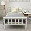Solid Wood Bed - - 90 X 200 Cm - White - Minimalist Design - 1 Person