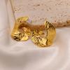 Stainless Steel Gold Color Stud Earrings For Women Fashion Geometric Piercing Ear Jewelry Accessories Wedding Party Gift Mujer