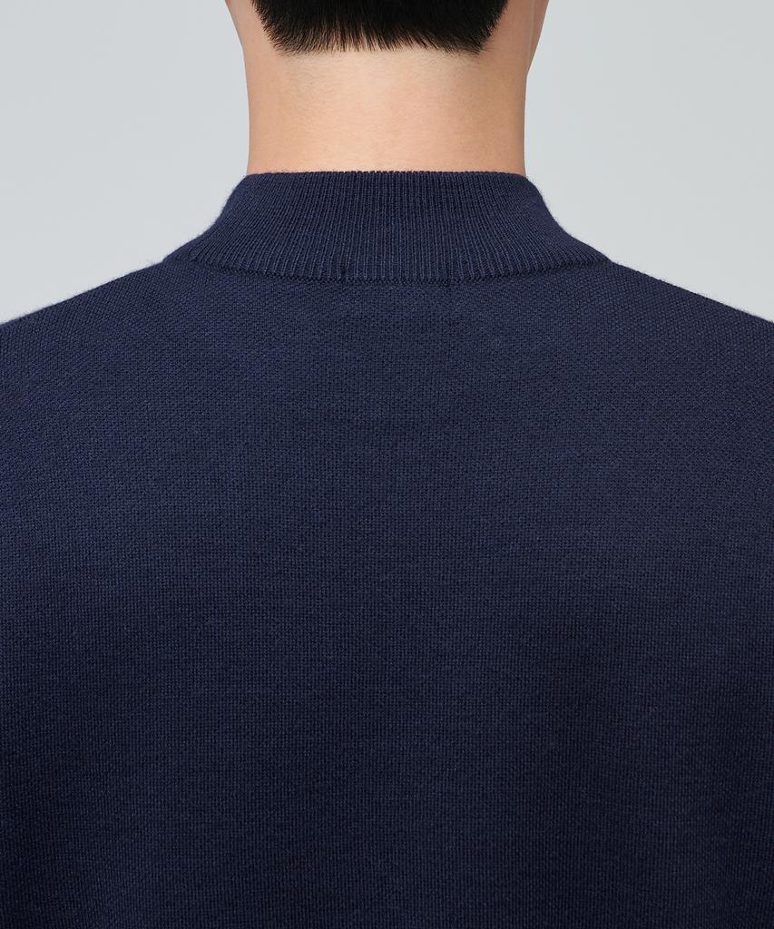 MUSINSA STANDARD Minimal Mock Neck Knit [Navy]