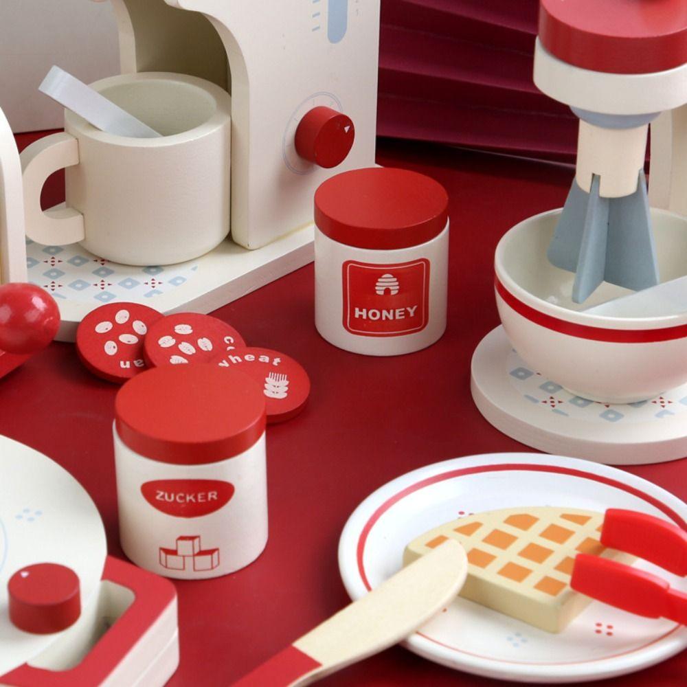 Mini Taille Pain Simul Simulation Machine à Café Design Simulation Bois Mini Magasin Petit Déjeuner Jeu de Rôle Maison de Jeu Jouets