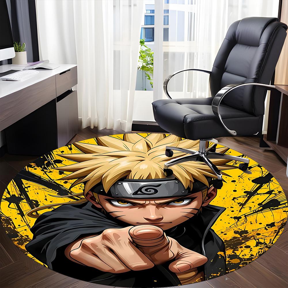 1PC Naruto Office Round Area Rug Suitable For Office, Under Office Chairs Bedroom Living Room Home Decor, Room Deco T1224005