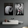 Fashion Sexy Naked Woman Poster Toilet Decorative Paintings Bling Roll Paper Canvas Wall Art Picture Bathroom WC Home Room Decor