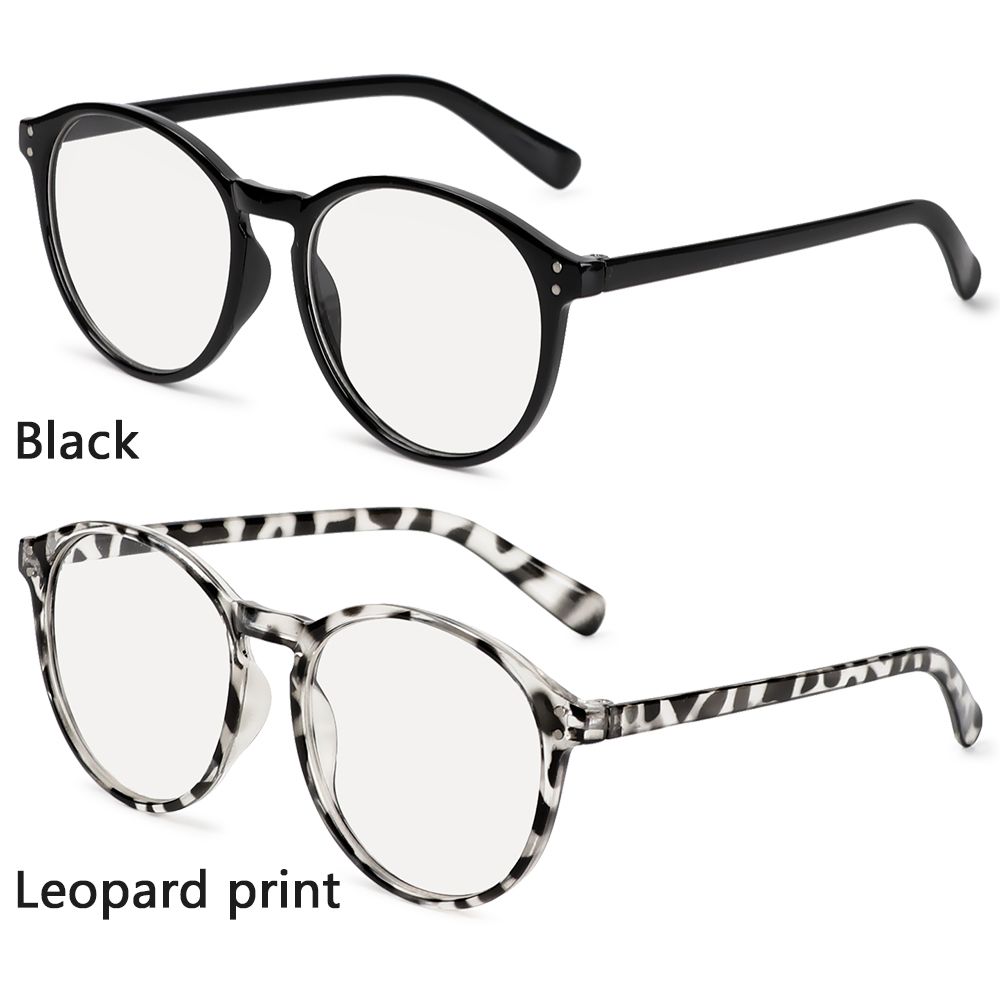 Round Frame UV Protection Myopia Glasses Anti Blue Light Vintage Eyeglasses Flat Mirror Eyewear