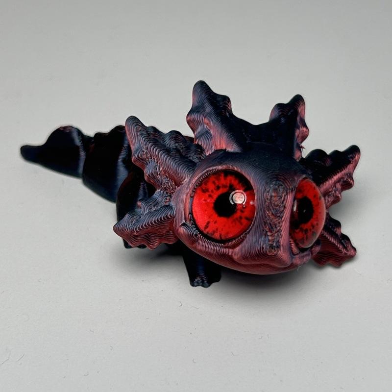 3D Printing Salamander Figures Multi-joint Movable Simulation Eyes for Home Accessories Kids Gift Living Room Decoration