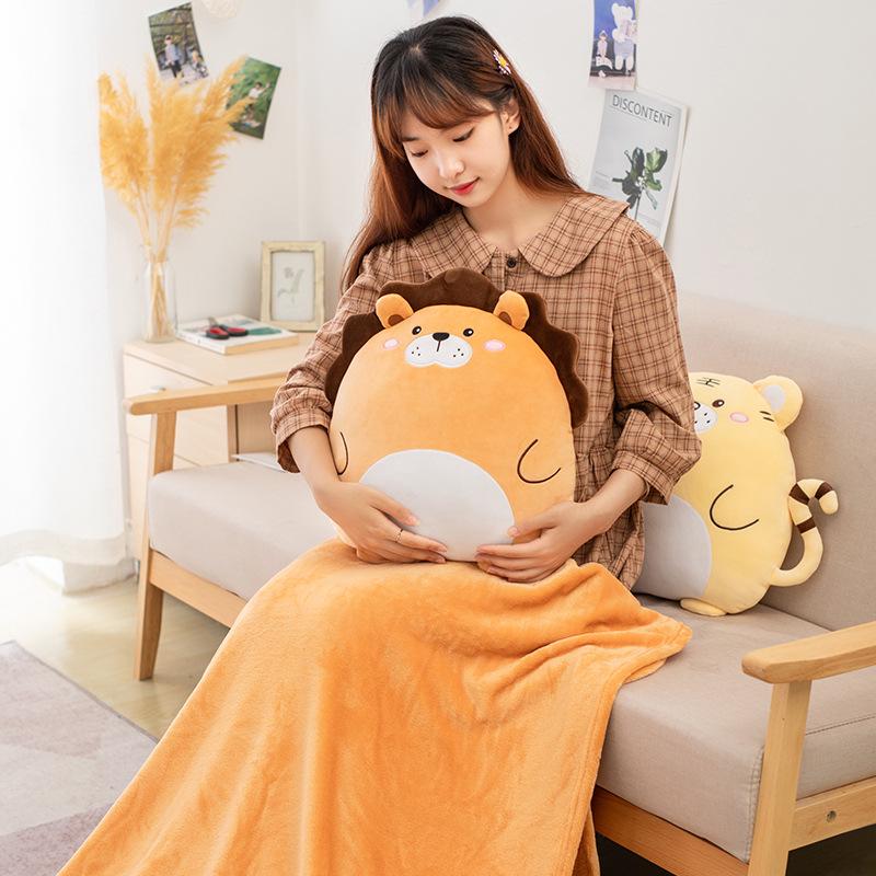 Foldable Two-in-One Air Conditioning Blanket & Pillow for Car, Office, or Sofa