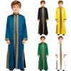 Jungen Arabisches Gewand Islamisches Gewand Langarm Stehkragen Goldstickerei Maxi Kaftan Festival Urlaubs Kostüm