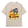 Hamburger Funny Cat Funny Meme TShirt Unisex Women Casual Fashion Vintage T Shirts Summer Cotton Oversized Short Sleeve Tshirts