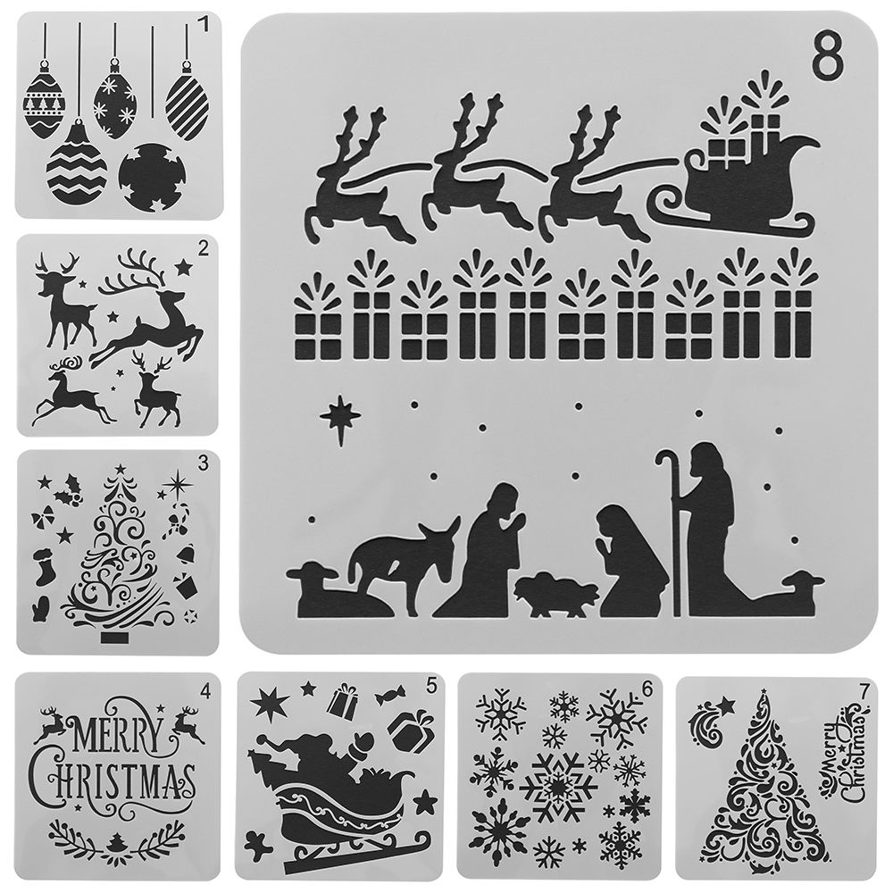 DIY Craft Paper Card Wall Painting Embossing Flower Template Scrapbooking Christmas Hollow Stencils