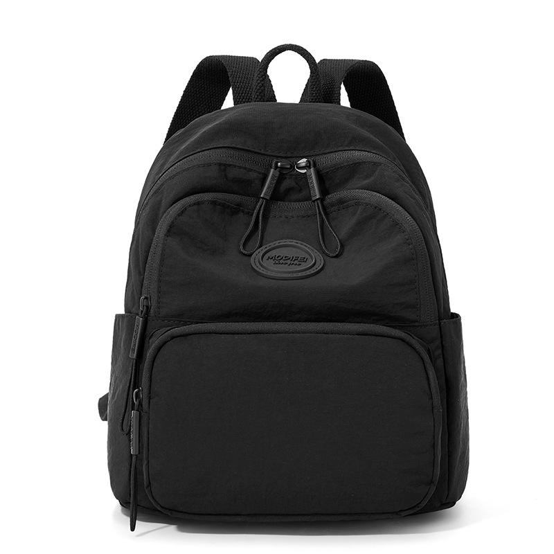 Solid Color Backpack Student Schoolbag Travel Bag Women's Lightweight Backpack