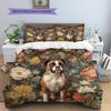 Vintage Boxer Pattern Bedding Home Decoration Birthday Gift (1 * Duvet Cover + 2 * Pillowcase, Without Core)