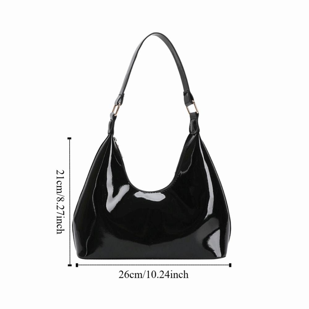 Nieuw design luxe okseltas glanzende dameshandtas trendy retro schoudertas voor dames