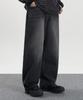 EXCONTAINER Deep Washed Wide Denim Pants (Washed Black)