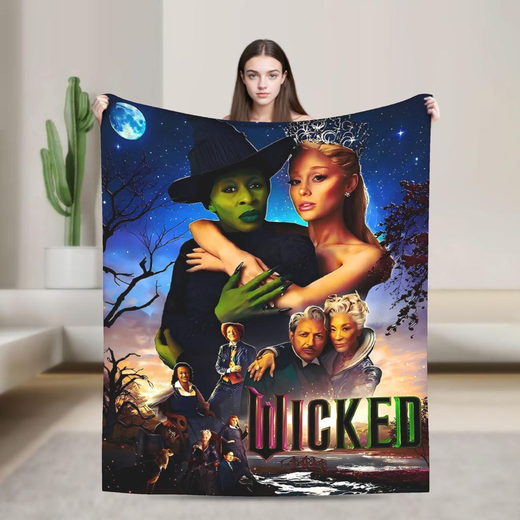 Wicked 2 Musical Film Glinda Poster Zacht Warm Dekentje Pluche Plaid Nieuwigheid Huisdecoratie Flanellen Bedsprei Bank Bedhoes