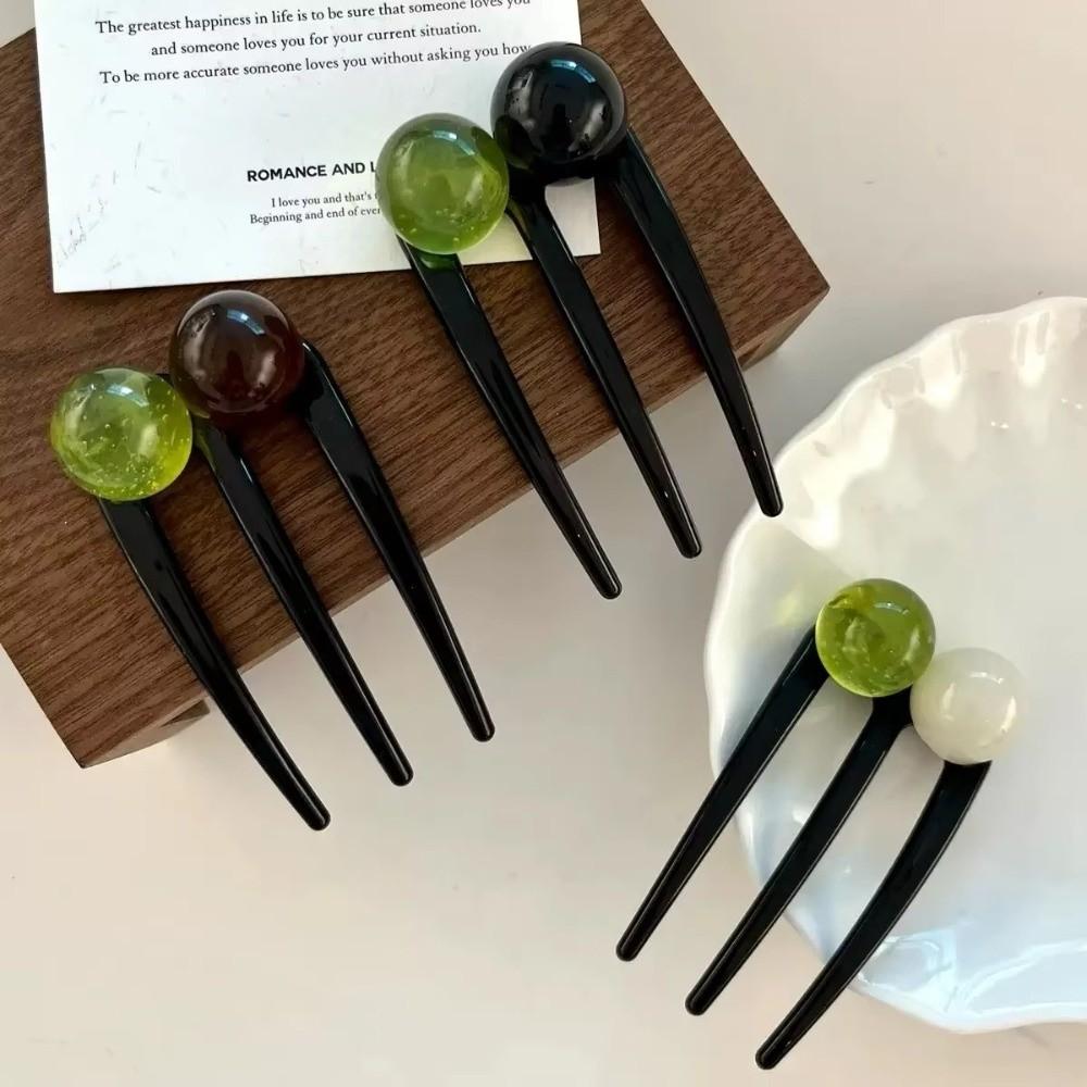 Plastic Hair Accessory Three Tooth Hair Fork Sturdy Meatball Disc Hair Buns