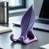 Cute Desk Gadgets Leaf Shaped Phone Stand, 3D Printed Mobile Holder with Double Small Stand for Home Hook Support, Creative Hands Free Video