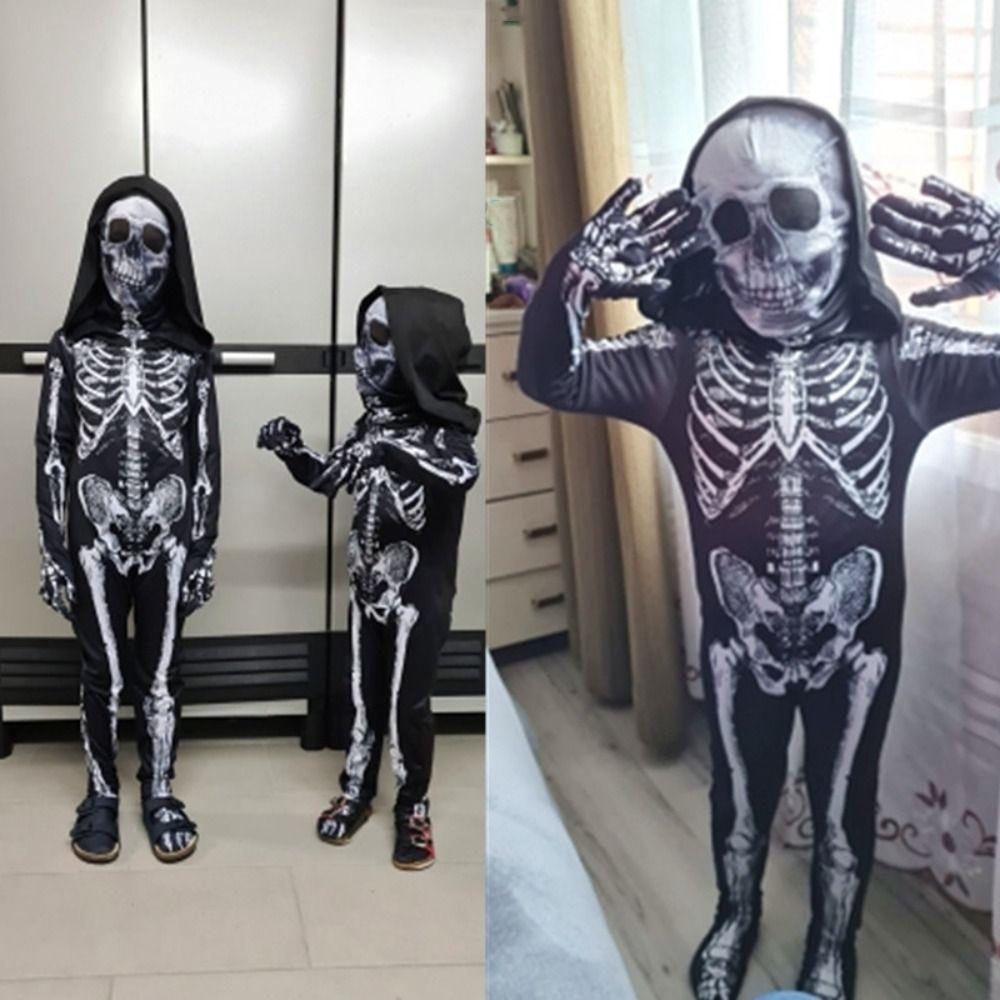 Separate Headgear Skeleton Costume Elastic Cosplay Clothing Props Skull Bodysuits Halloween