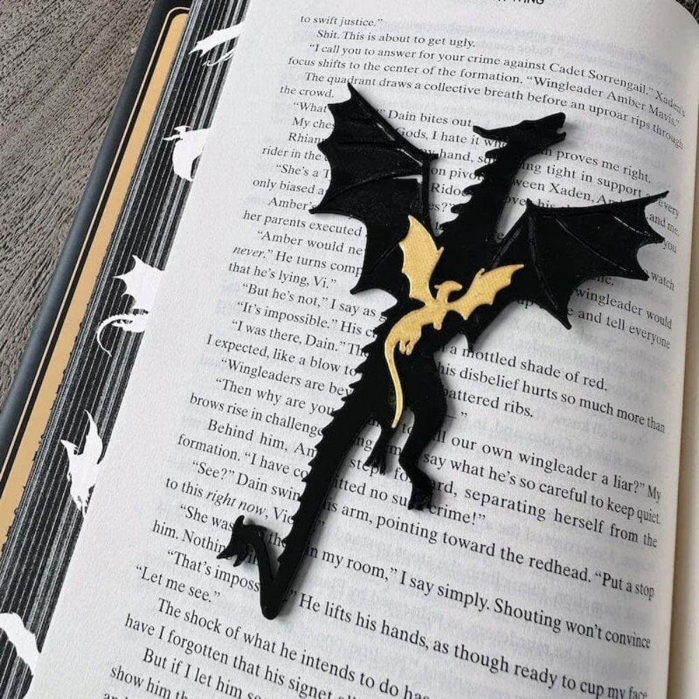 Acrylic Dragon Bookmark Funny Bookshelf Display Decoration Double-sided Long Fei Bookmark Student Stationery