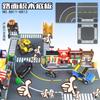 City Road Street Baseplate Straight Crossroad Curve T-Junction Building Blocks 8810 8811 Base Plate Compatible Classic Bricks