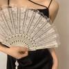 Evantai Retro Sexy din Dantelă de Vară pentru Dans, Performanță, Pografie, Recuzită, Portabil, Pliabil, Evantai de Mână, Evantai Decorativ, Evantai Chinezesc pentru Dans