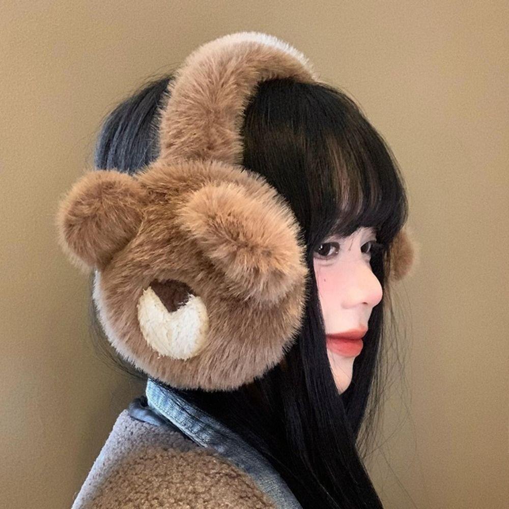 Cartoon Bear Winter Warm Earmuffs Plush Ear Cover Cute Ear Warmer Outdoor