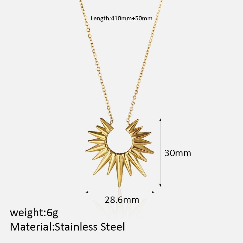 Vintage Französischer Gedrehter Stern Mond Anhänger Halskette Für Frauen Mode Titanstahl Kette