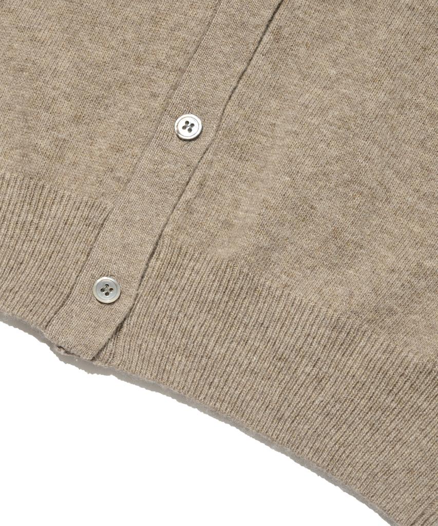 Roidesrois Light Raccoon Y-Neck Cardigan (Oatmeal)