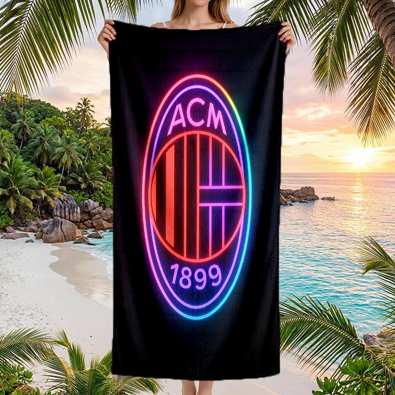 Serviette de plage AC Milan Microfibre douce Serviette d'été Séchage rapide Absorbante pour Plage Piscine Voyage