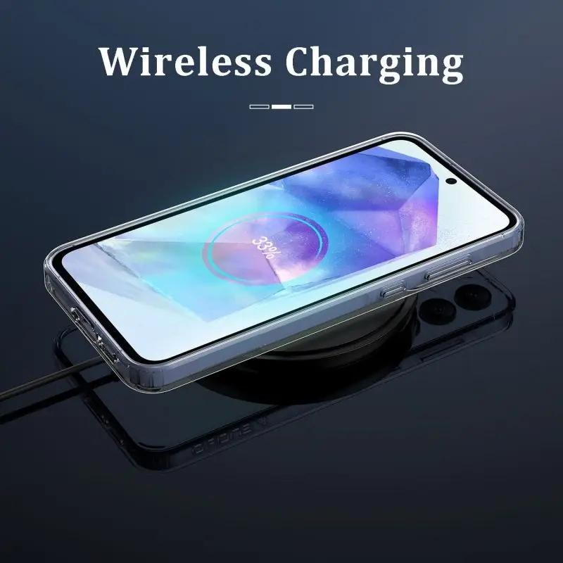 Capa transparente fina para Samsung Galaxy A55 A35 A25 A15 A04S A53 S23 S24 Huawei P60 Xiaomi Redmi Note 13 iPhone 15 14 Pro Max Capa de silicone TPU transparente