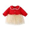 Babykleding Rompertje met Rokje Eendelig Tule Lange Mouw Meisjes Lente Herfst Kleding Baby Knopen aan de Voorkant Cadeau Kleuterschool Kleding Verjaardag