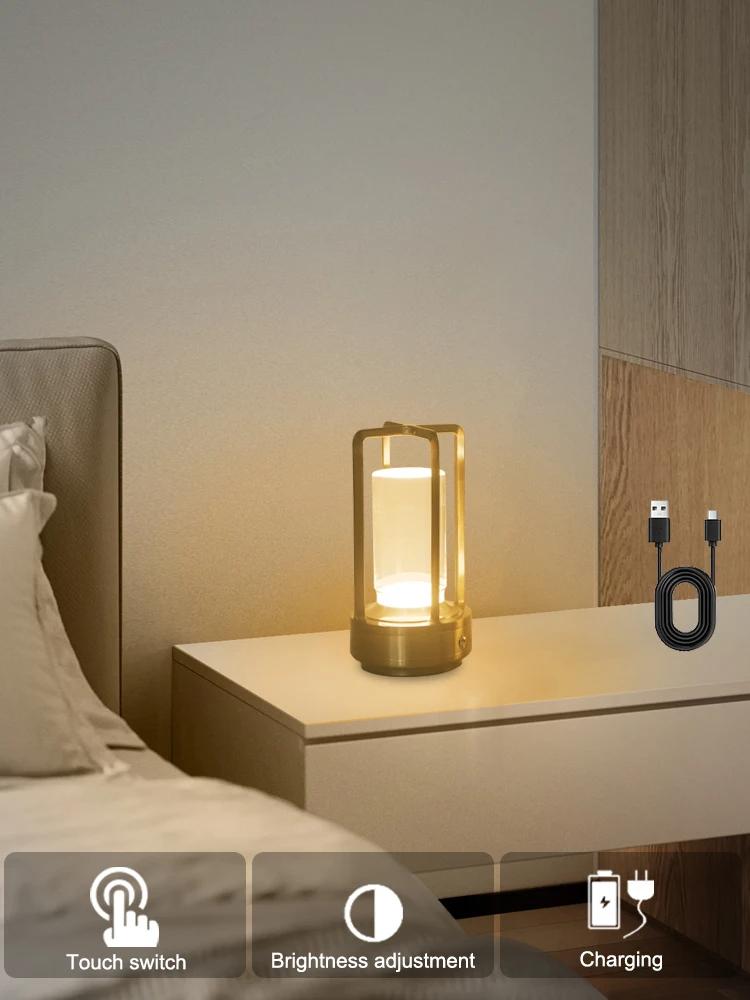 Nachtlicht Schwarz Gold Silber Tischlampe Touch USB-Laden Umgebungslicht Geeignet für Schlafzimmer Wohnzimmer