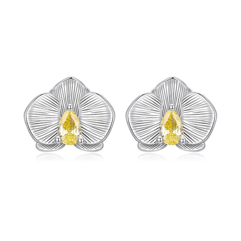 WOSTU 925 Sterling Silver Mini Blomma Fjäril Fågel Bi Örhängen Regnbåge Månsten Kattunge Katt Örhängen Flickor Fest Smycken