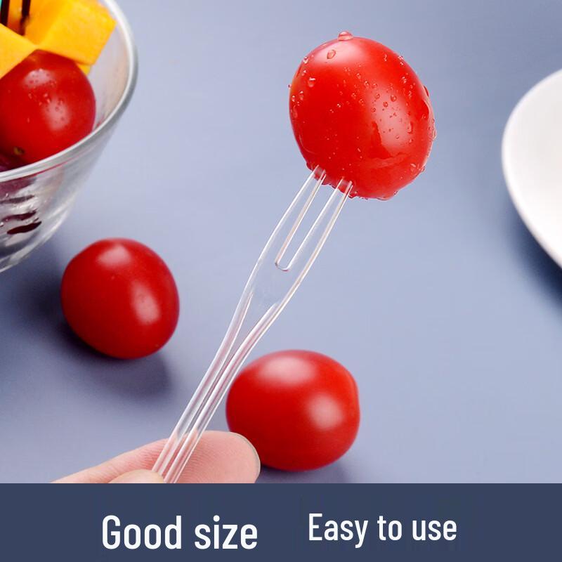 Fourchettes à fruits en plastique jetables en forme de cœur Tiemuyun