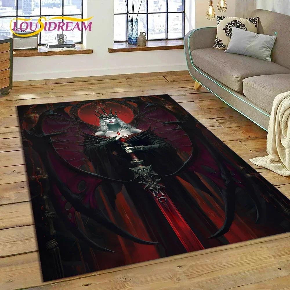 Diablo 3D Retro Spiel Gamer Teppich Teppich für Schlafzimmer Wohnzimmer Zuhause Sofa Dekoration, Kinder Spiel Groß Dekor Bodenmatte Geschenk