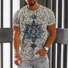 New Men's T-shirt 3D Retro Ethnic Personality T-shirt Pullover Large T-shirt Men's Harajuku Clothing