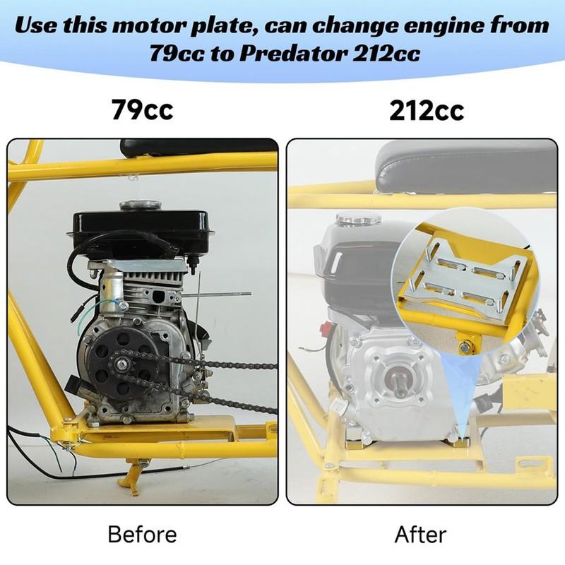 Aluminum Adjustable Motor Plate Adapter Bracket For Mini Bike Go Kart for Small 4 Stroke Engines Predator 212 Coleman 100
