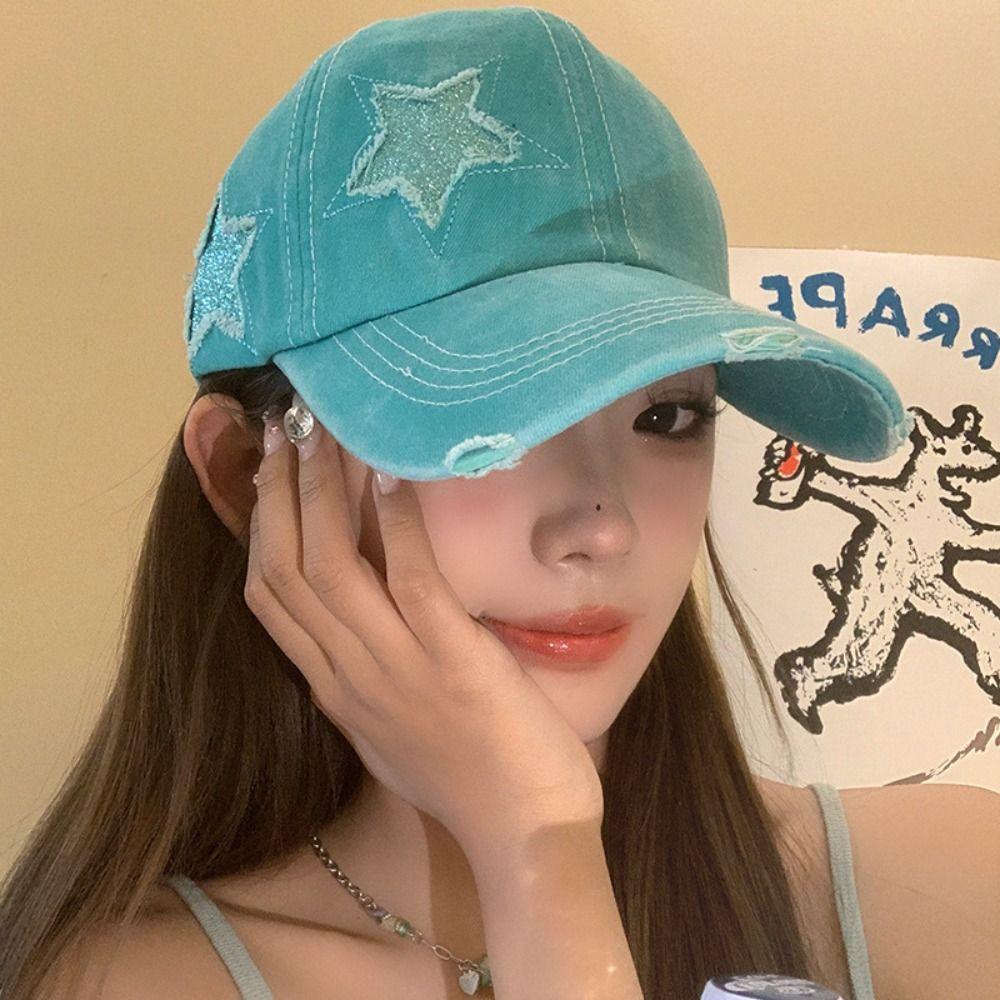 Cotton Vintage Baseball Cap Korean Spicy Girls Hat Fashion Y2k Star Baseball Hat  Outdoor