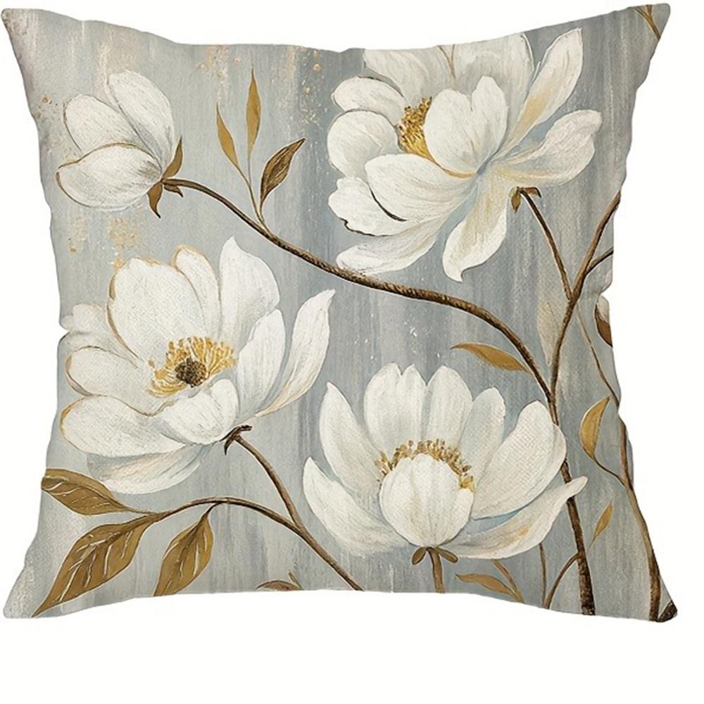 Refined Light - Toned Floral Pillow Coversliving Room Sofa Cushion Cover, Soft And Comfortable, Bedroom Room Decoration