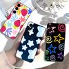 Y2K Cute Strawberry Stars Phone Case For Samsung Galaxy A73,21,22,32,71,53,52,51,80,5G Soft Black Cover