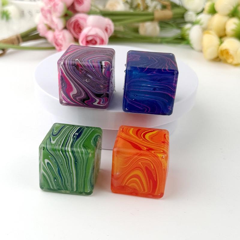 Squishy Cube Decompression Ornament Soft Simulation Ice Cube Fidgets Gifts Desk Decoration Office Accessories