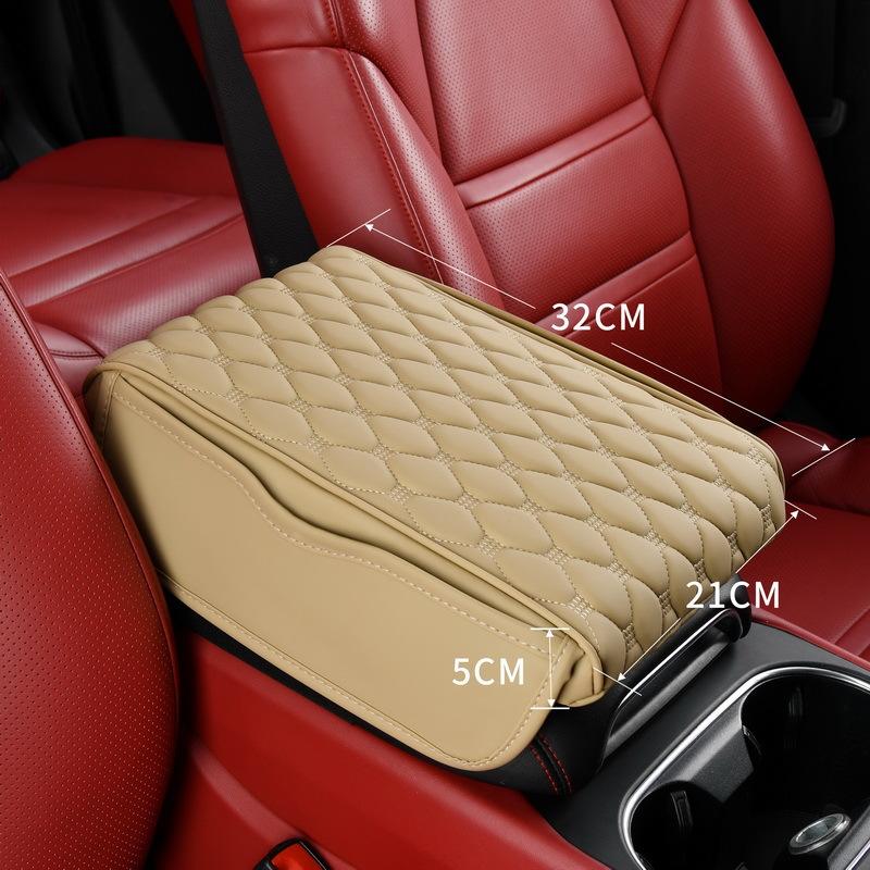 Auto-Armlehnenmatte, Mittelkonsole, Memory-Schaum, Fahrzeug-Restbox-Pads, PU-Leder, Armlehnenschutzkissen, Aufbewahrungstasche