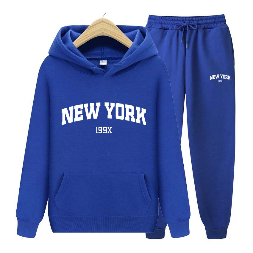Tracksuit 2 Pieces Set 199X New York Print Sweatshirt Hoodies Sweatshirt+Pants Suit Hoodie Sportswear Jogging Men's Sets