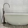 New Bathtub Faucet Set Floor Decked Shower Mixer Tap Rotate Spout Brass Material White Chrome Bath Mixer Shower Faucet