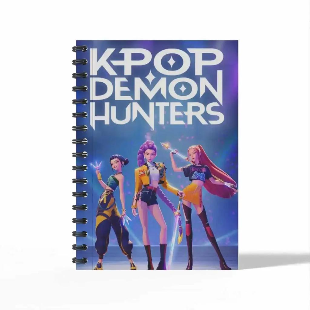 K-pop Demon Hunters A6 Anime Notebooks - Coilbound Writing Pads for Students School Office Supplies Gift Kawaii Stationery