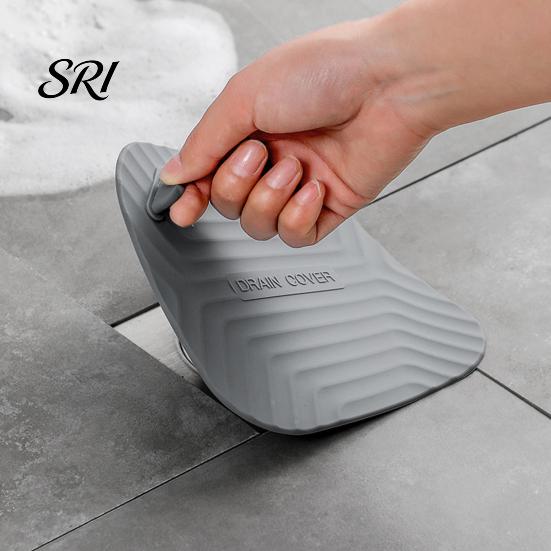 Waterproof Drain Cover Shower Tub Stopper, Silicone Floor with Kitchen Sink Handle, Universal Size Debris Catcher for Kitchen, Bathroom and