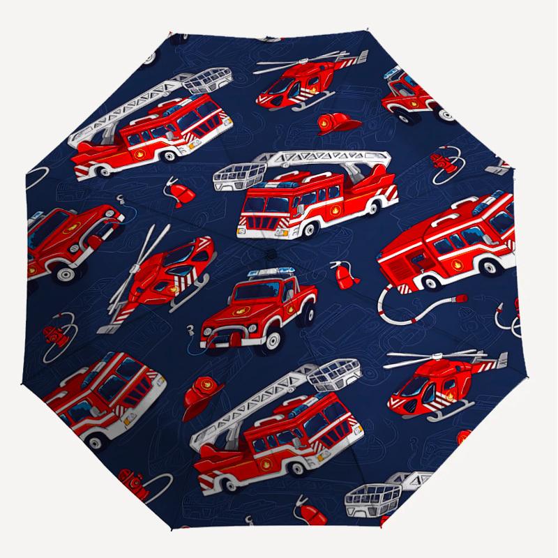 1PC Firetruck Fire hydrantAutomatic Open/Close Umbrella with Windproof, 8-Rib Sturdy Canopy, Durable Ribs, Fashionable Design, Outdoor Accessory, Fun