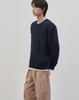 WORK ON BODY OFF Tresso Semi-Overfit Cable Long Sleeve Knit [Navy]