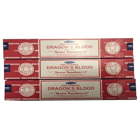 Satya Nag Champa Drachenblut Räucherstäbchen - 3er Pack (Jeweils 15 Gramm)